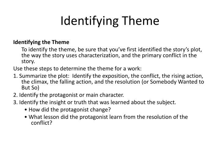 identifying theme ppt