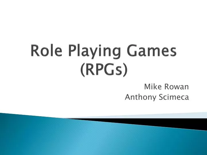 PPT Role Playing Games (RPGs) PowerPoint Presentation, free download