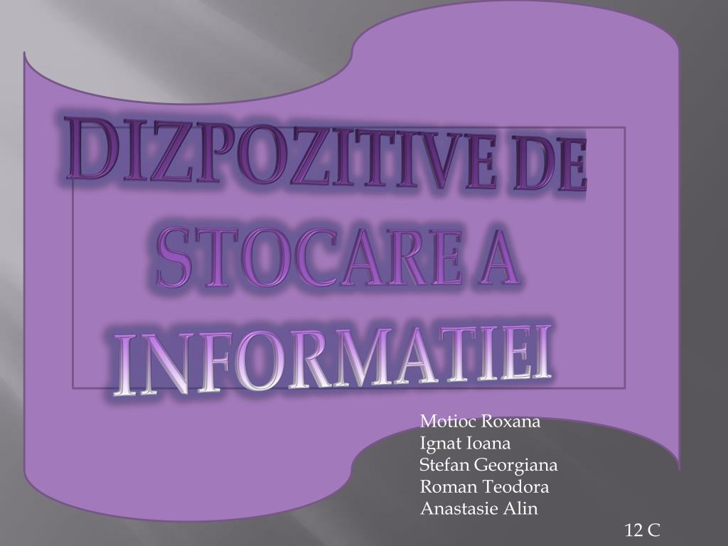PPT - DIZPOZITIVE DE STOCARE A INFORMATIEI PowerPoint Presentation, free  download - ID:1922835