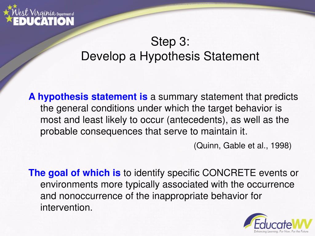 behavior hypothesis statement