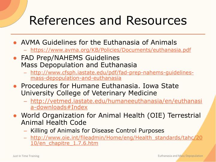 PPT Euthanasia and Mass Depopulation During Animal Health Emergencies