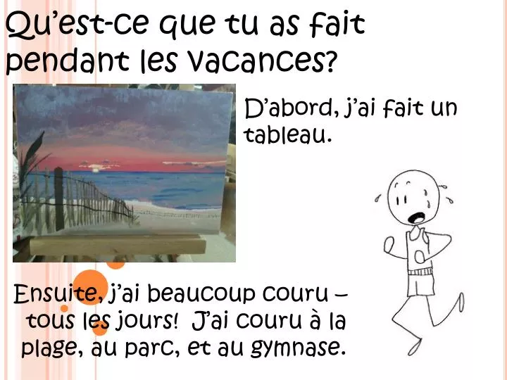 Raconte Ce Que Tu As Fait Pendant Les Vacances PPT - Qu’est-ce que tu as fait pendant les vacances? PowerPoint