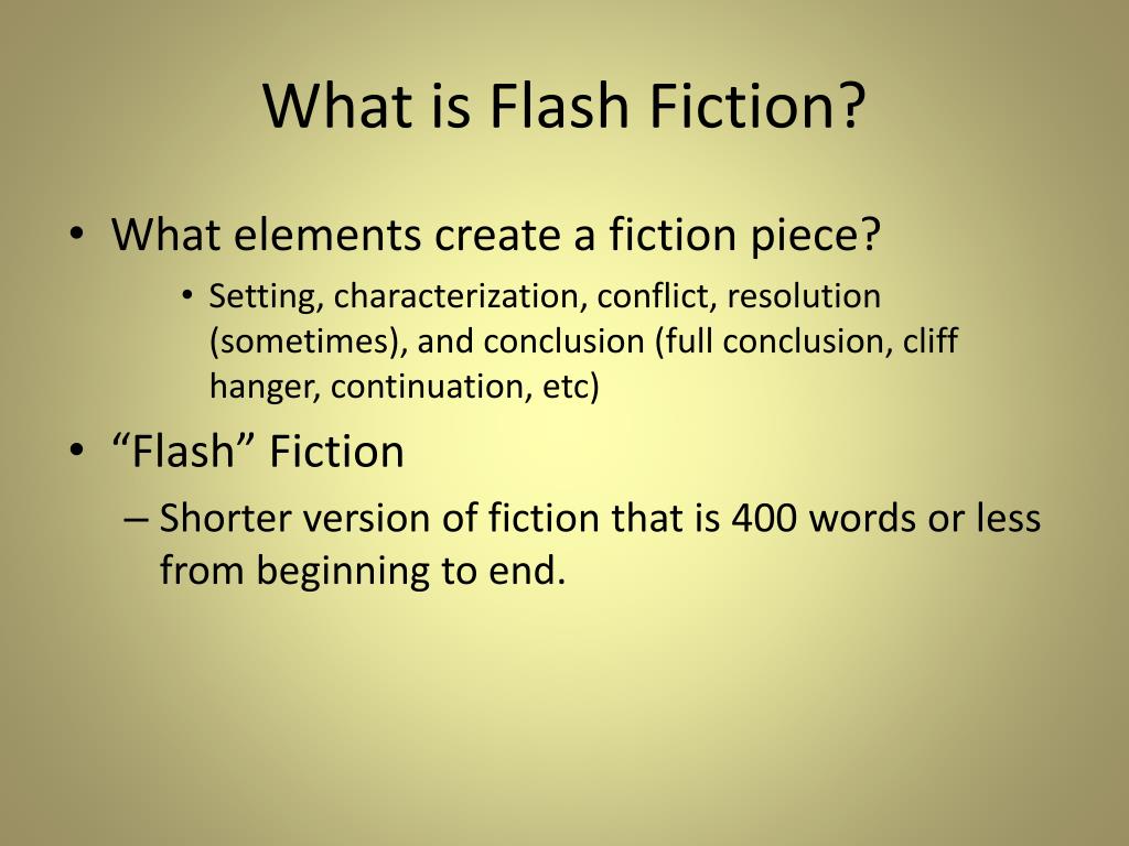 PPT Flash Fiction PowerPoint Presentation Free Download ID 1924927