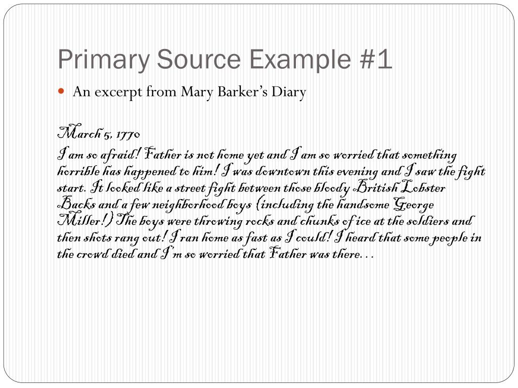 Primary Source Paragraph Example.pdf PPT - Monday, September 10 History Agenda & Review PowerPoint ...