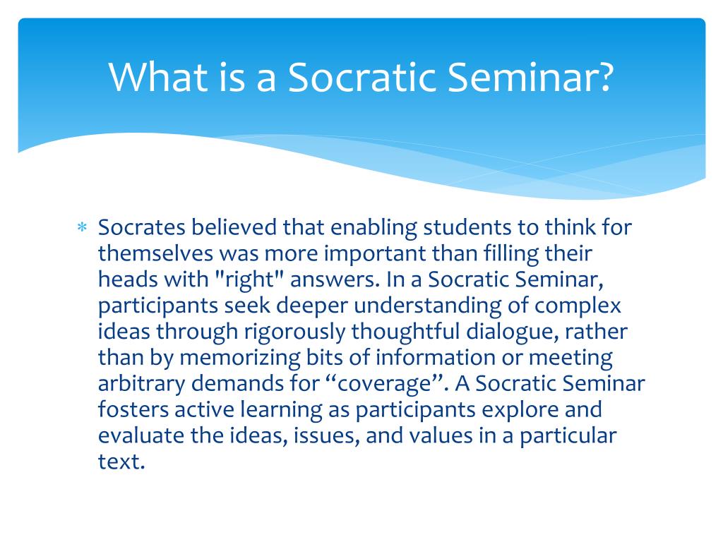 is a socratic seminar a presentation