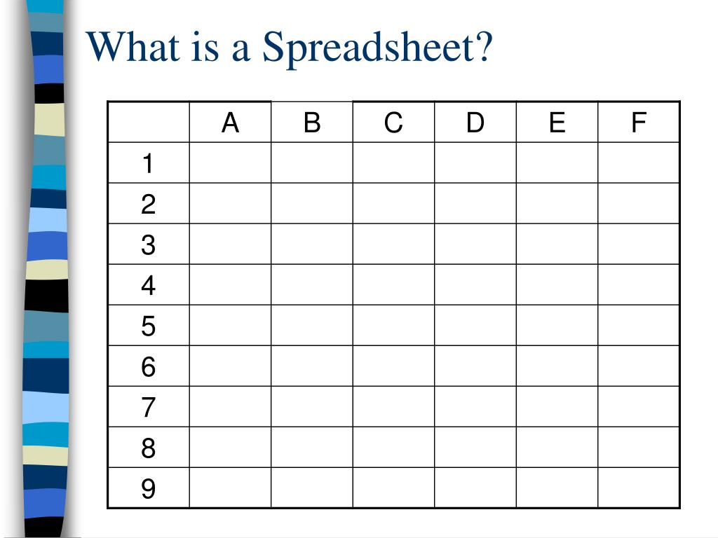 PPT An Introduction to Spreadsheets PowerPoint Presentation, free