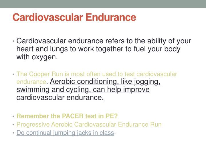 cardiovascular endurance definition pe
