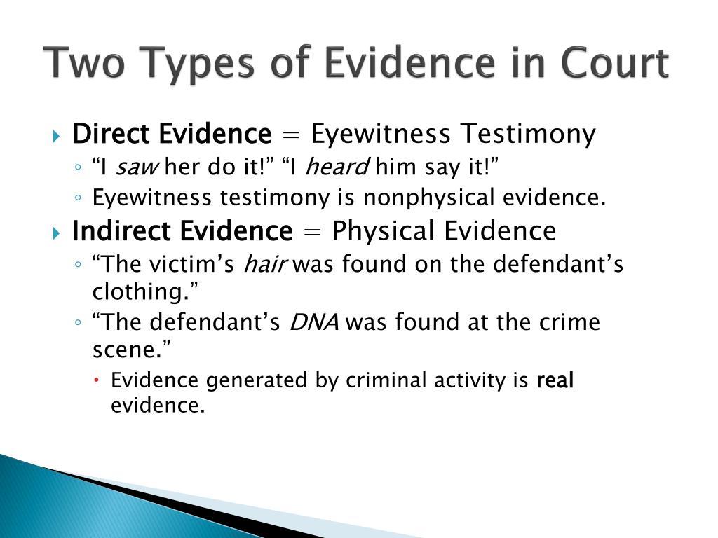 presentation of evidence meaning in law