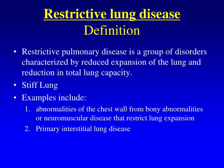 PPT - Restrictive lung diseases PowerPoint Presentation - ID:1928341