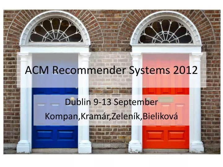acm recommender systems 2012 n.