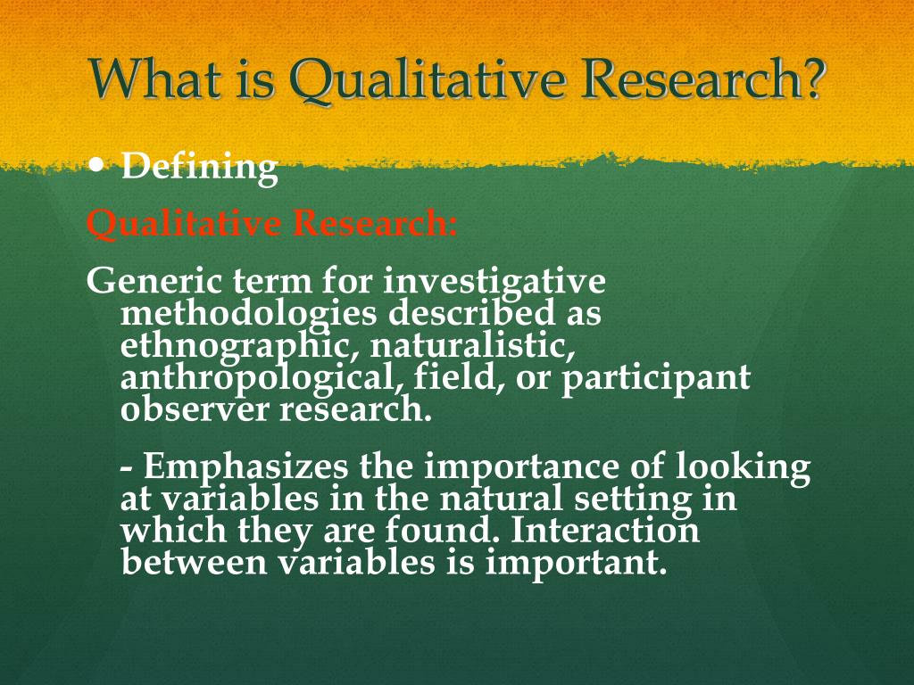 what is qualitative research ppt