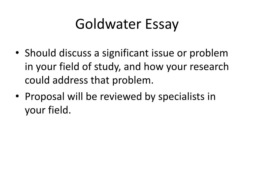 goldwater scholarship research essay examples