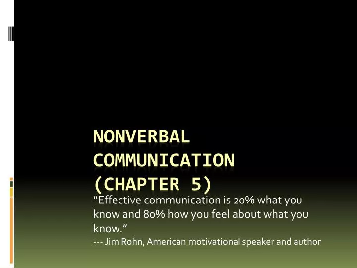 nonverbal communication chapter 5 n.