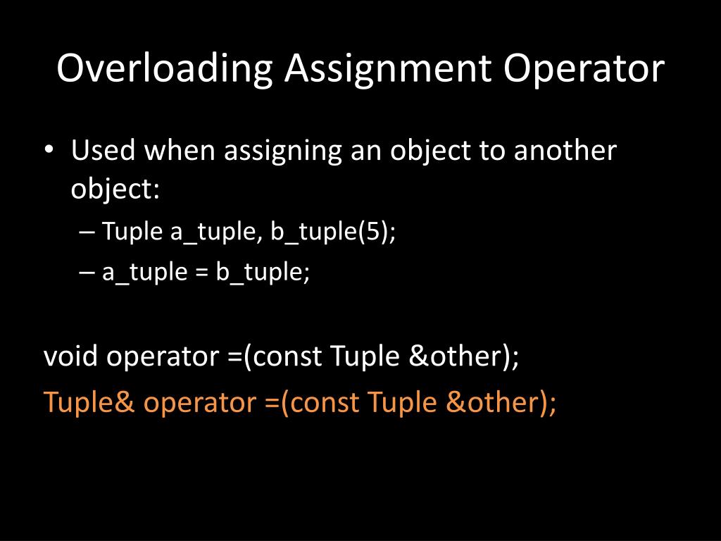 assignment operator c inheritance