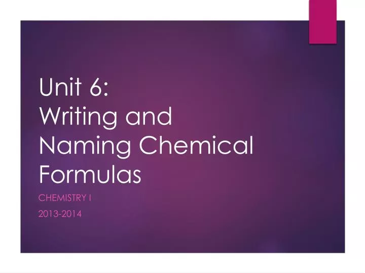 unit 6 writing and naming chemical formulas n.