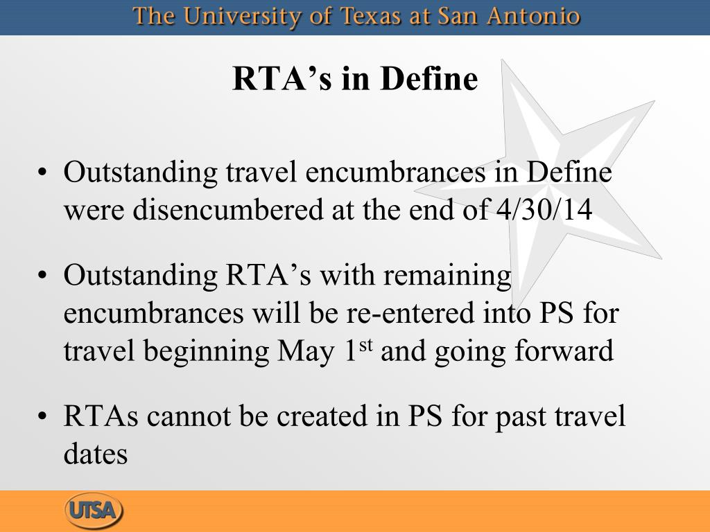 PPT Disbursements and Travel Services RTAs/Travel Authorizations