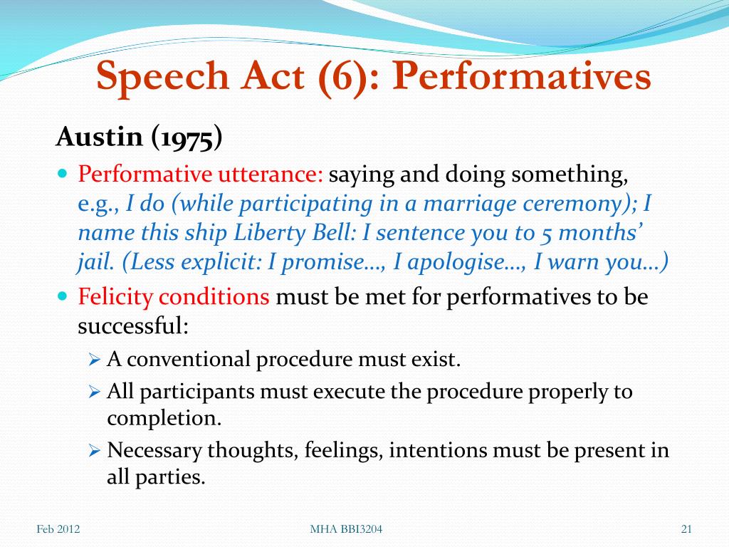 performative speech act meaning