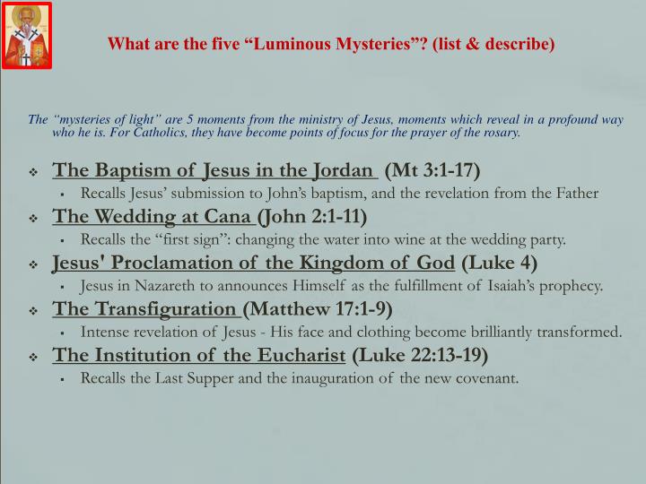 PPT - The Life of Christ: The Luminous Mysteries POWERPOINT 3C ...