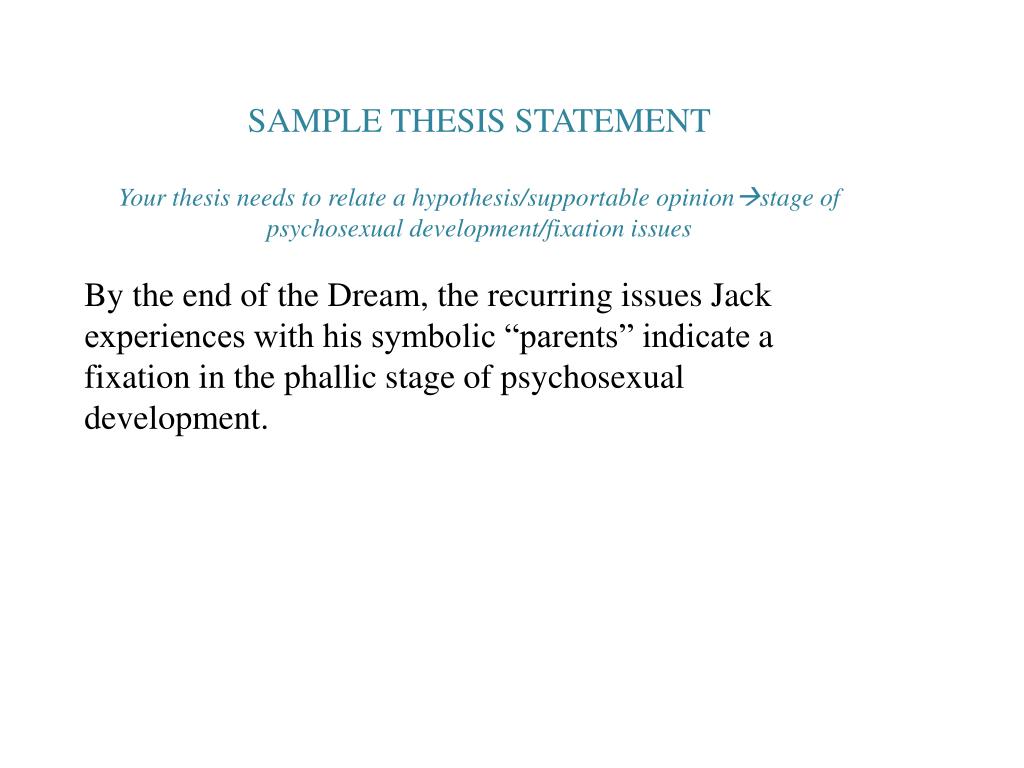 thesis statement about the psychology