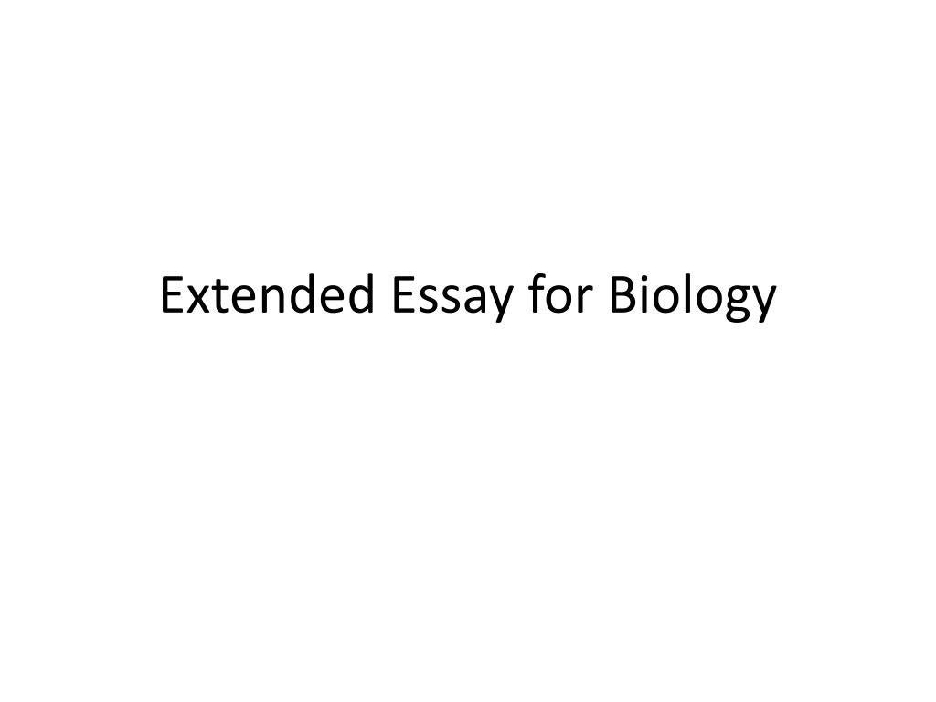 biology extended essay without experiment