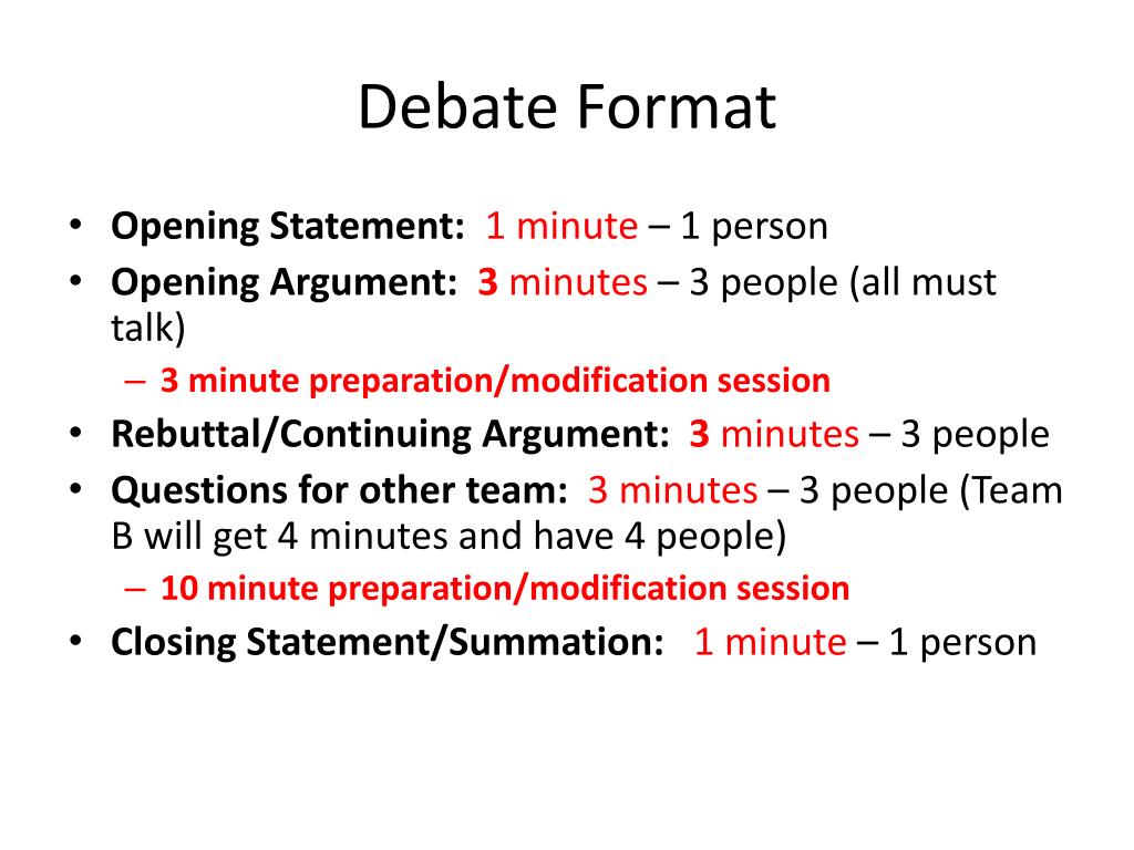 how to start a debate presentation