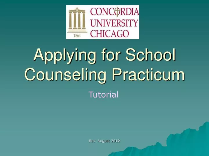 PPT Applying for School Counseling Practicum PowerPoint Presentation