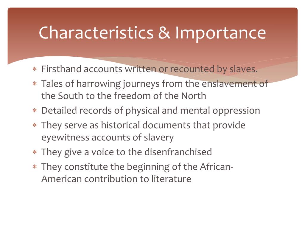 Ppt Slave Narratives Powerpoint Presentation Free Download Id