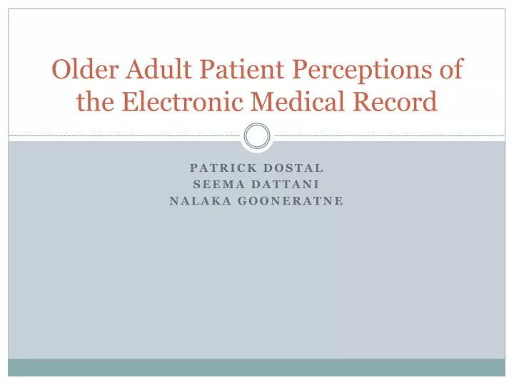 perceptions of an older adult perceptions of an older adult