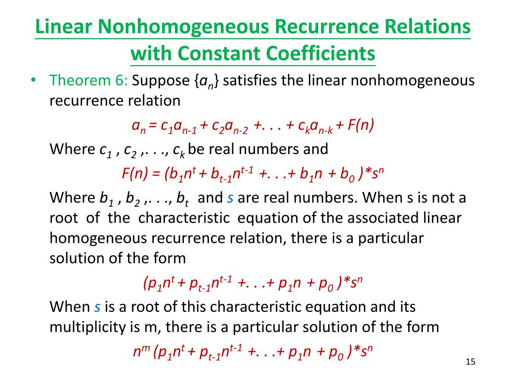 PPT - 7.2 Solving Linear Recurrence Relations PowerPoint Presentation ...