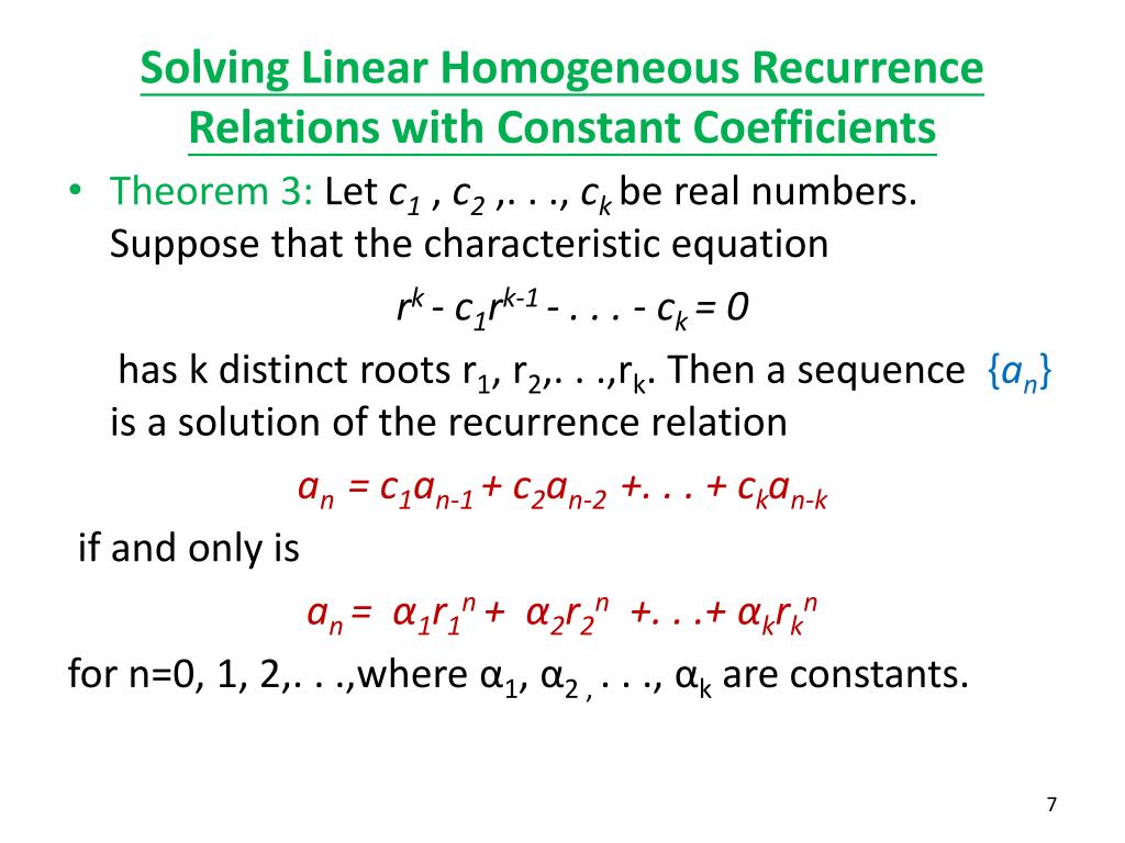 explain recurrence relation with example