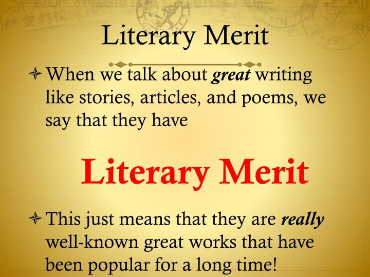 what is literary merit essay