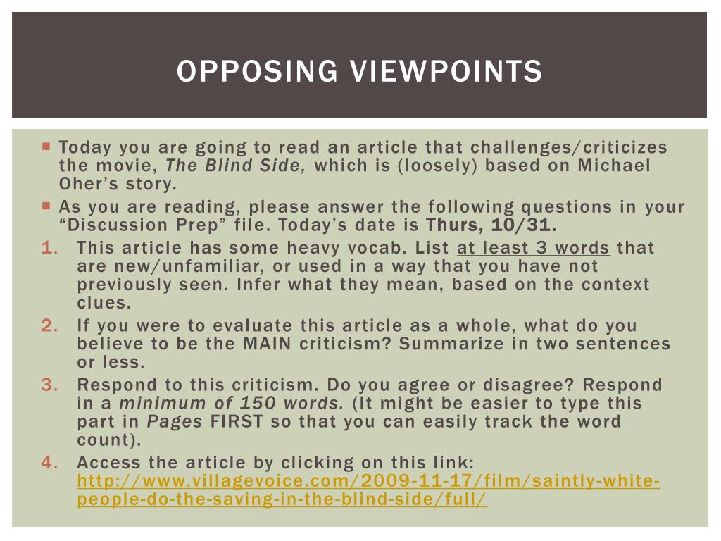 opposing viewpoints article review