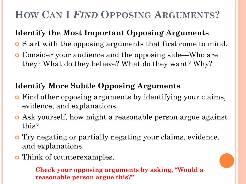 opposing argument def