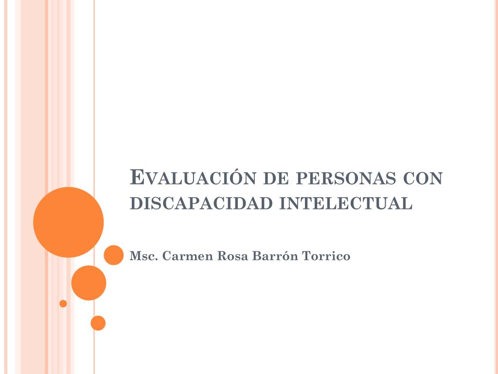 PPT - Evaluación de personas con discapacidad intelectual PowerPoint  Presentation - ID:1935613
