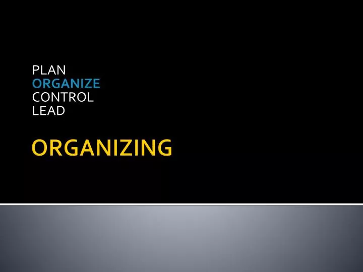 plan organize lead and control
