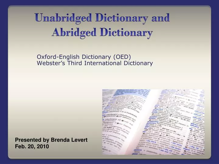 oxford english dictionary oed webster s third international dictionary n.