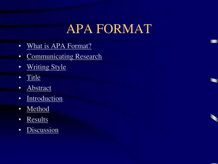 apa style paper presentation