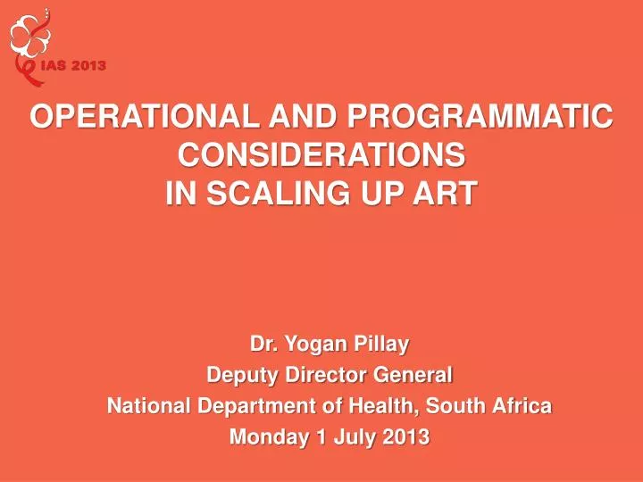 operational and programmatic considerations in scaling up art n.