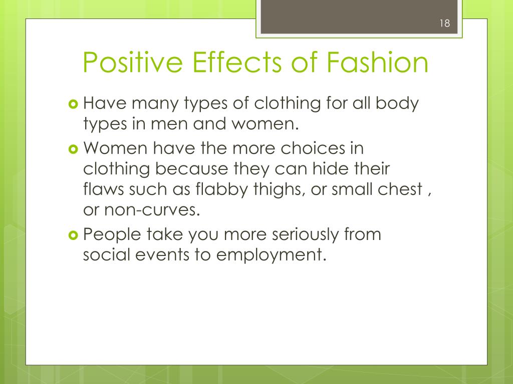 essay on positive and negative effects of fashion
