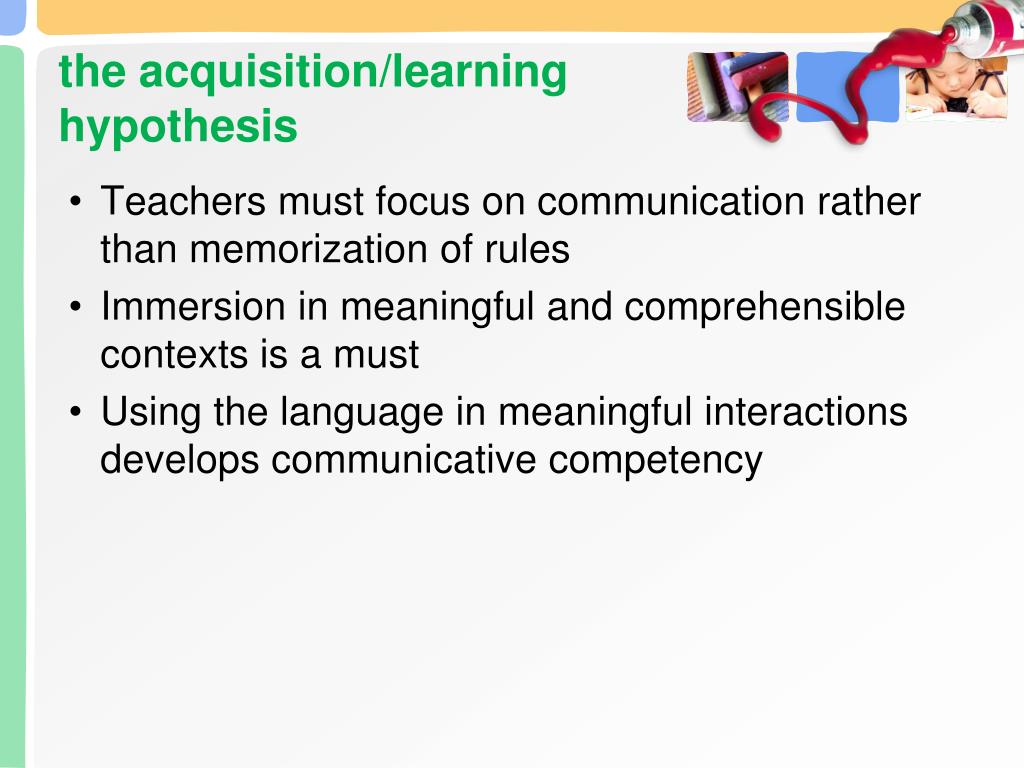 example of acquisition learning hypothesis
