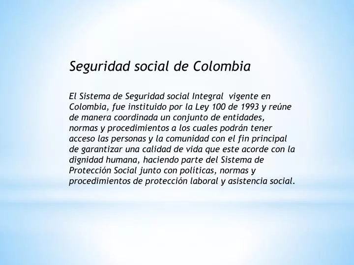 PPT - Seguridad Social De Colombia PowerPoint Presentation, Free ...