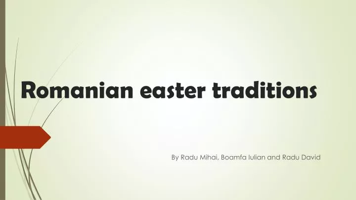 romanian e aster traditions n.