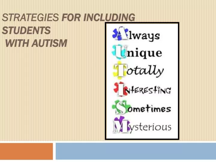 strategies for including students with autism n.