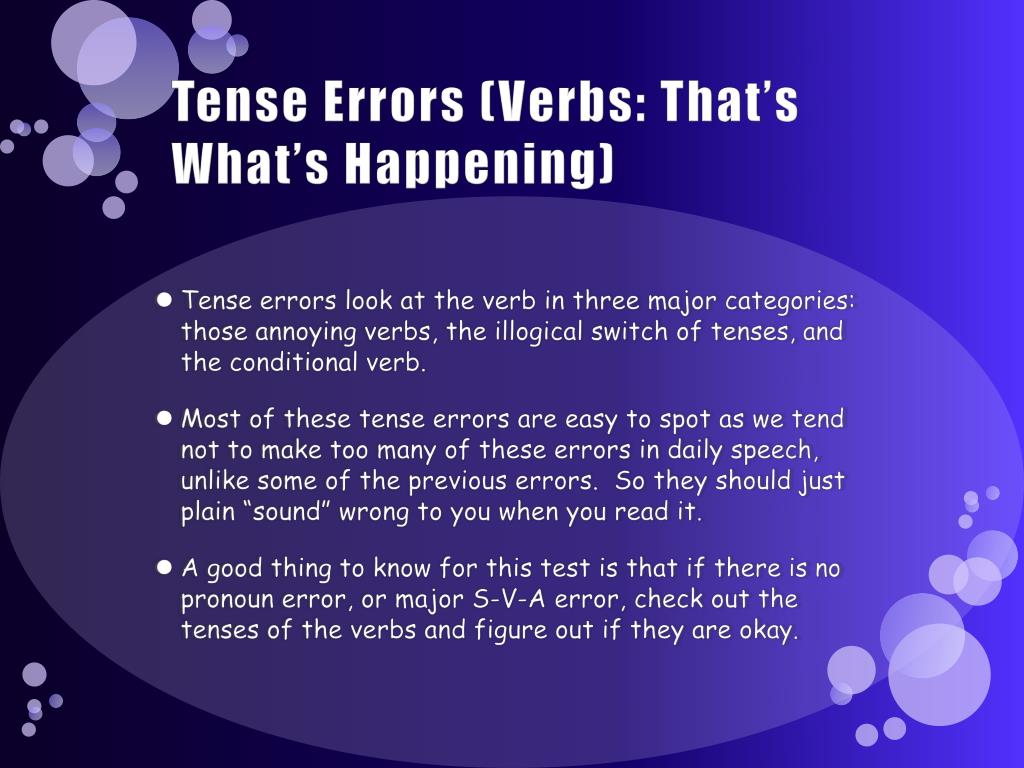 PPT Verb Tense Error PowerPoint Presentation Free Download ID 1938500