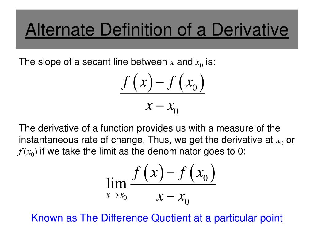PPT - Section 2.1 – The Derivative and the Tangent Line Problem ...