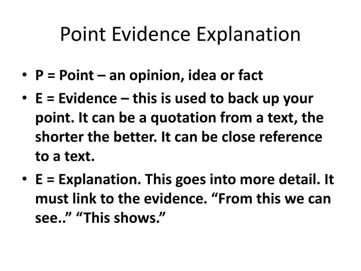 essay writing point evidence explain