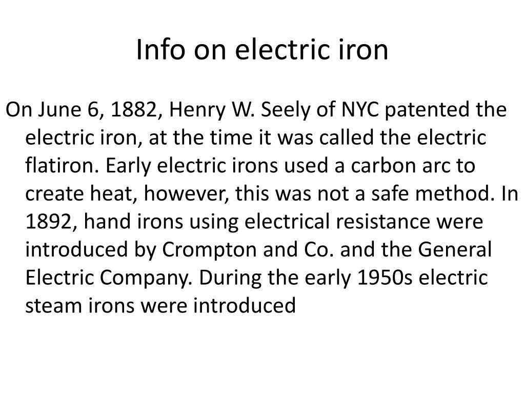 Who Invented the Electric Flat Iron?