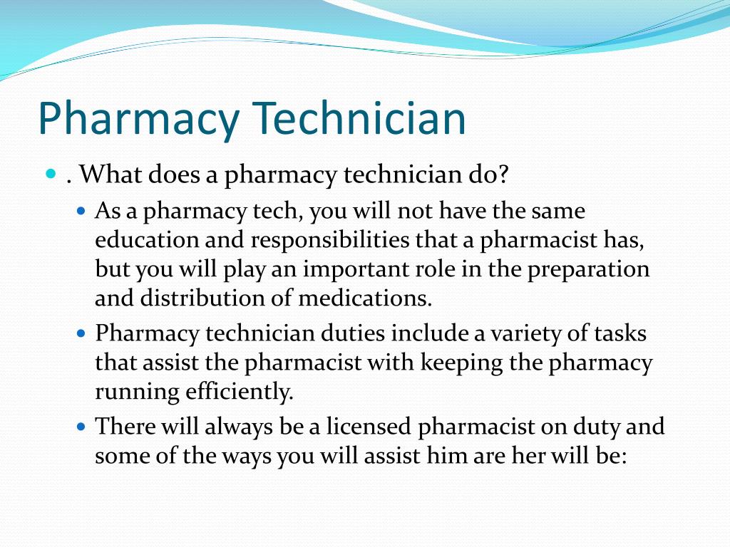 presentation topics for pharmacy technicians