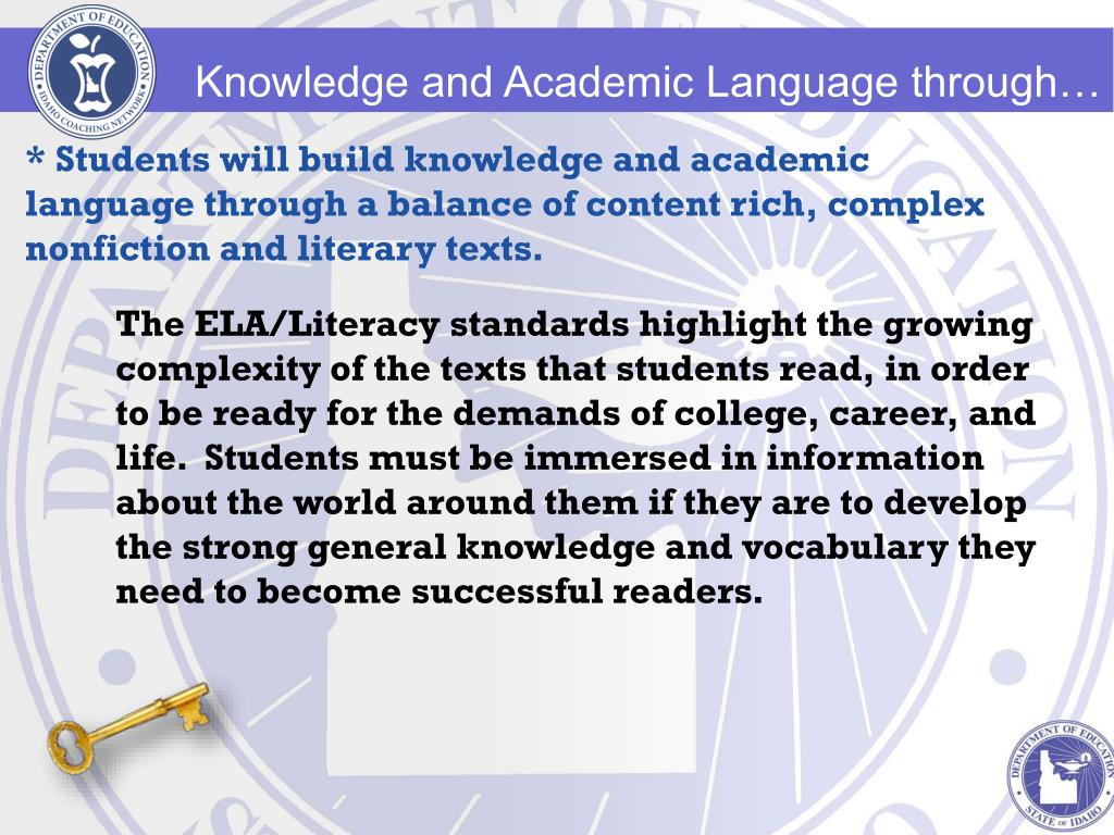 PPT ELA/Literacy Idaho Core Standards Key Shifts PowerPoint
