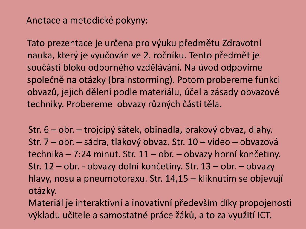 PPT - Obvazová technika PowerPoint Presentation, free download - ID:1942434